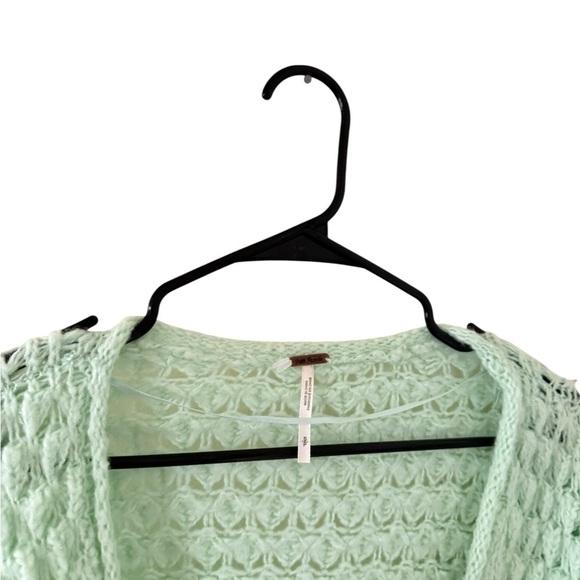 Free People Crashing Waves Open Knit Slouch Sweater Green - Picture 4 of 8